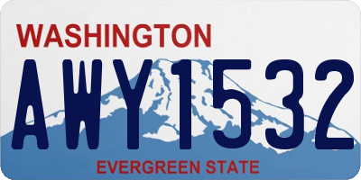 WA license plate AWY1532