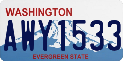 WA license plate AWY1533