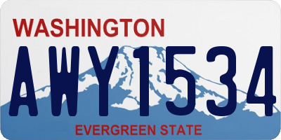 WA license plate AWY1534
