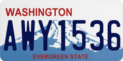 WA license plate AWY1536