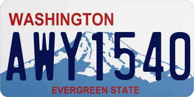 WA license plate AWY1540