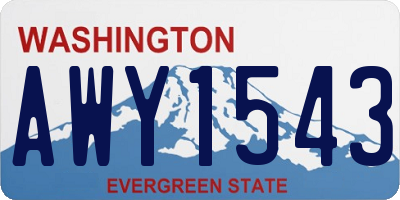 WA license plate AWY1543