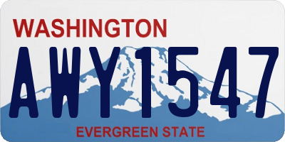 WA license plate AWY1547