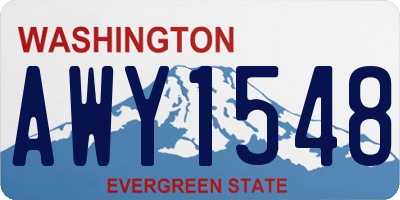 WA license plate AWY1548