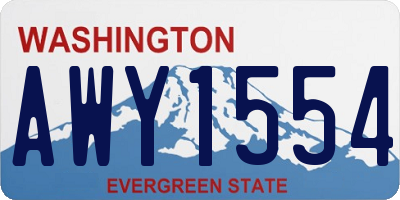 WA license plate AWY1554