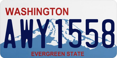 WA license plate AWY1558