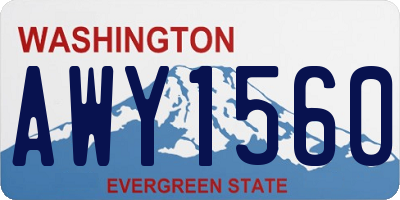 WA license plate AWY1560