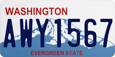 WA license plate AWY1567