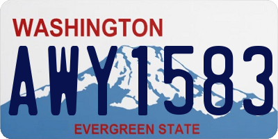 WA license plate AWY1583