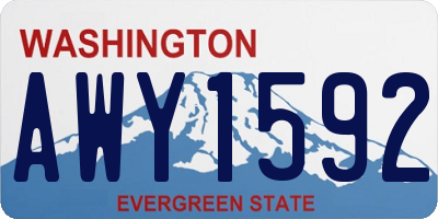 WA license plate AWY1592