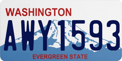WA license plate AWY1593