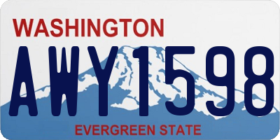 WA license plate AWY1598