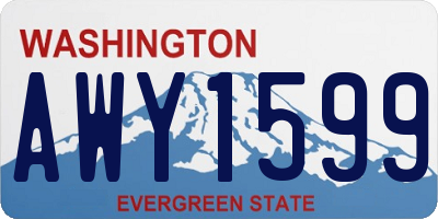 WA license plate AWY1599