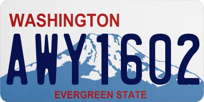 WA license plate AWY1602
