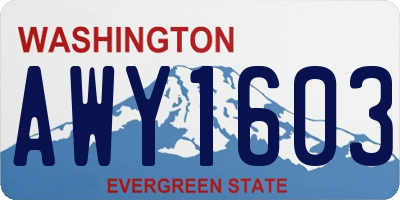 WA license plate AWY1603