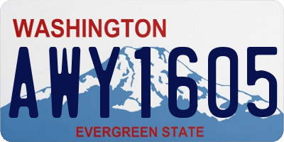 WA license plate AWY1605
