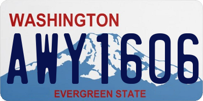WA license plate AWY1606