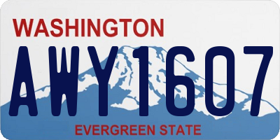 WA license plate AWY1607