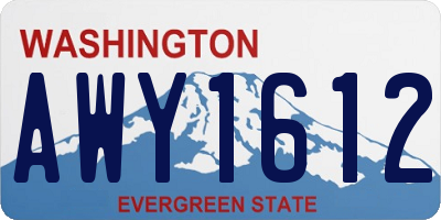 WA license plate AWY1612