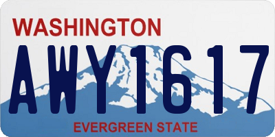 WA license plate AWY1617