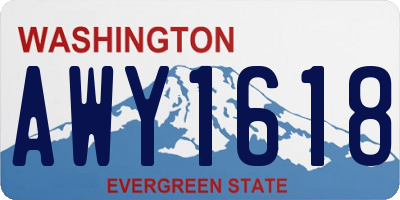 WA license plate AWY1618