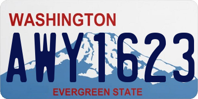 WA license plate AWY1623