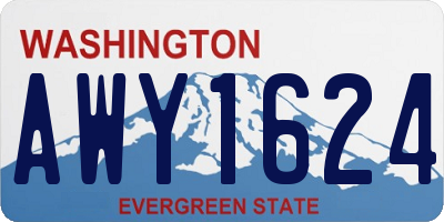 WA license plate AWY1624