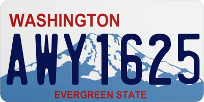 WA license plate AWY1625