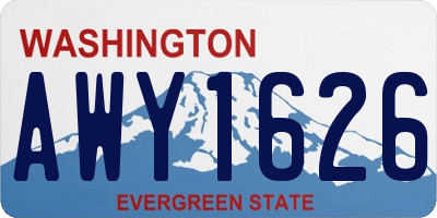 WA license plate AWY1626
