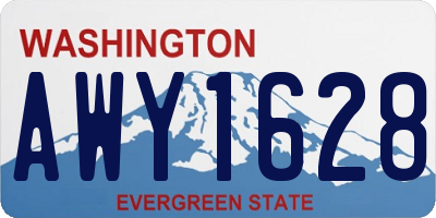 WA license plate AWY1628