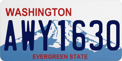 WA license plate AWY1630