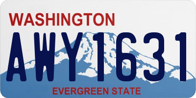 WA license plate AWY1631