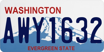 WA license plate AWY1632