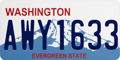 WA license plate AWY1633