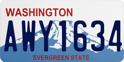 WA license plate AWY1634