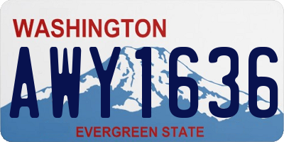 WA license plate AWY1636