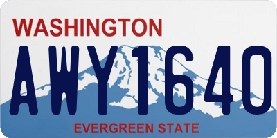 WA license plate AWY1640