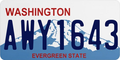 WA license plate AWY1643