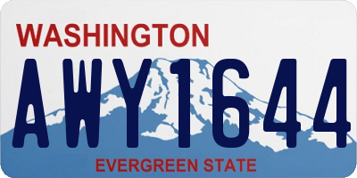 WA license plate AWY1644