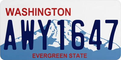 WA license plate AWY1647