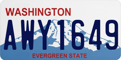 WA license plate AWY1649