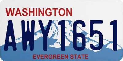 WA license plate AWY1651