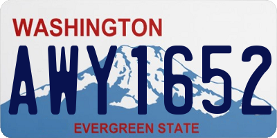 WA license plate AWY1652
