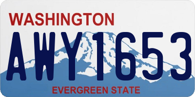WA license plate AWY1653