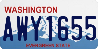 WA license plate AWY1655