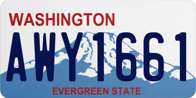 WA license plate AWY1661