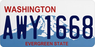 WA license plate AWY1668