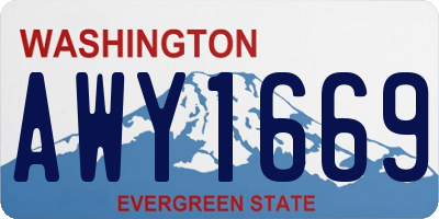 WA license plate AWY1669