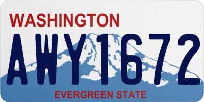 WA license plate AWY1672