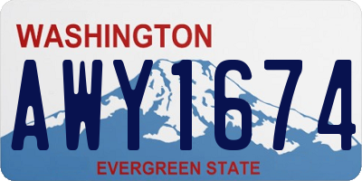 WA license plate AWY1674